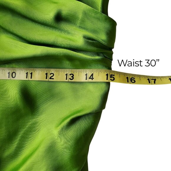 Zara Blogger Favorite Long Neon Green Super Sexy Slinky Satin Slip Maxi Dress M - Picture 15 of 16